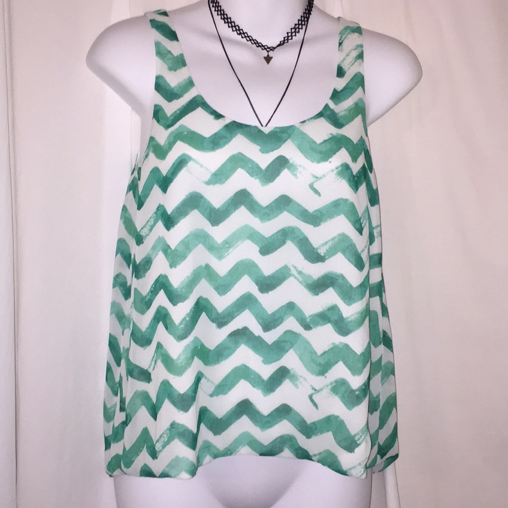 🌺4/$25🌺 Teal & White Patterned Polyester Blouse